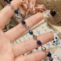 18K micro-inlaid diamond-encrusted colorful Tanzanian blue bracelet.