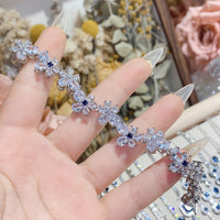 18K micro-inlaid diamond-encrusted colorful Tanzanian blue bracelet.