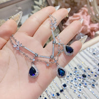 18K micro-inlaid diamond-encrusted colorful Tanzanian blue bracelet.