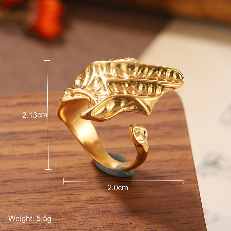 Natural stone geometric ring
