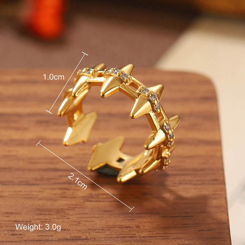 Natural stone geometric ring