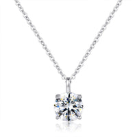 Sterling silver drops of love Mosan stone necklace one carat and two carats