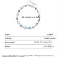S925 sterling silver in the heart of the sea zircon heart bracelet