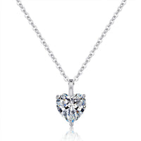 Sterling silver drops of love Mosan stone necklace one carat and two carats