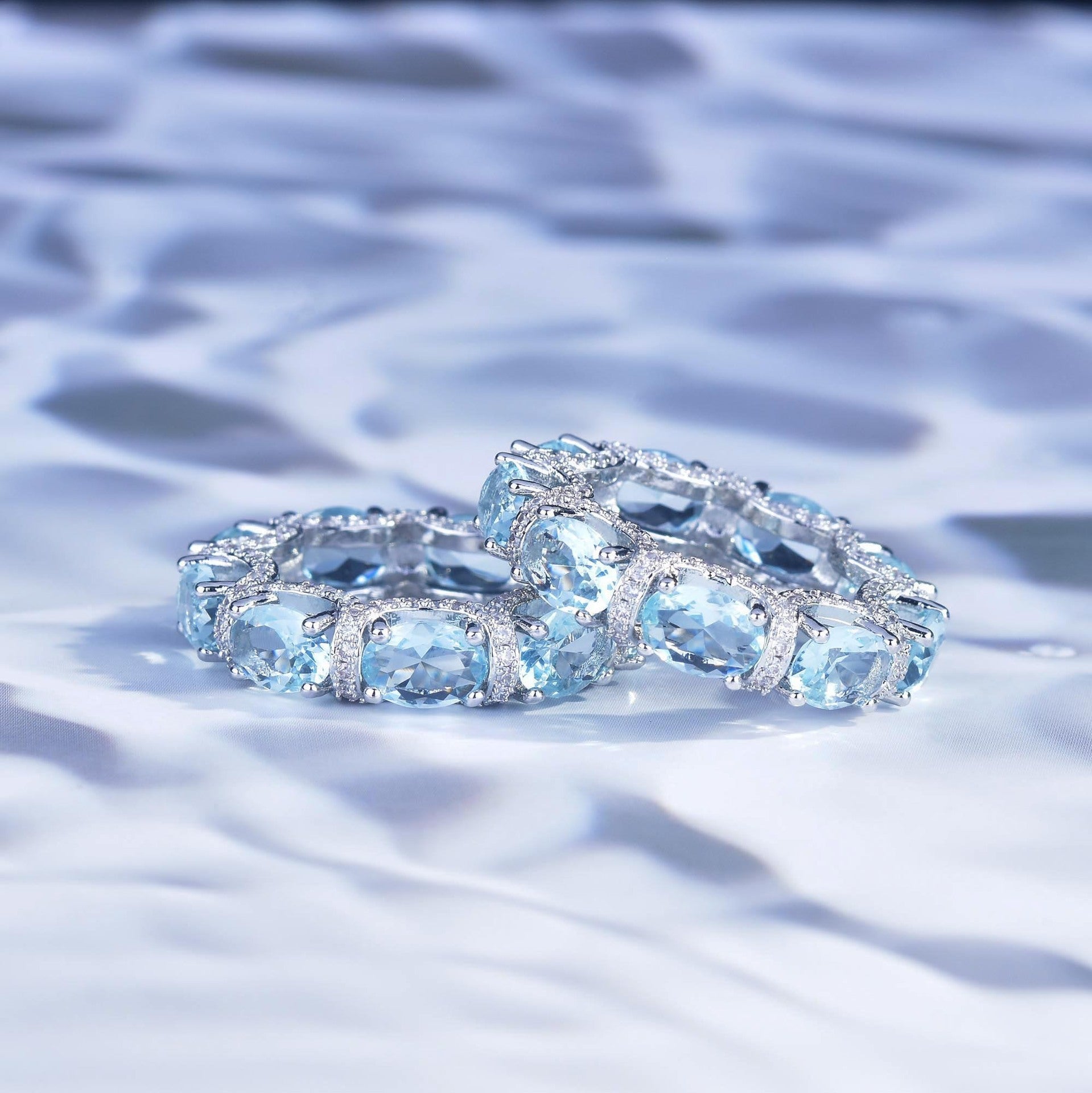 Diamond lace navy bracelet ring