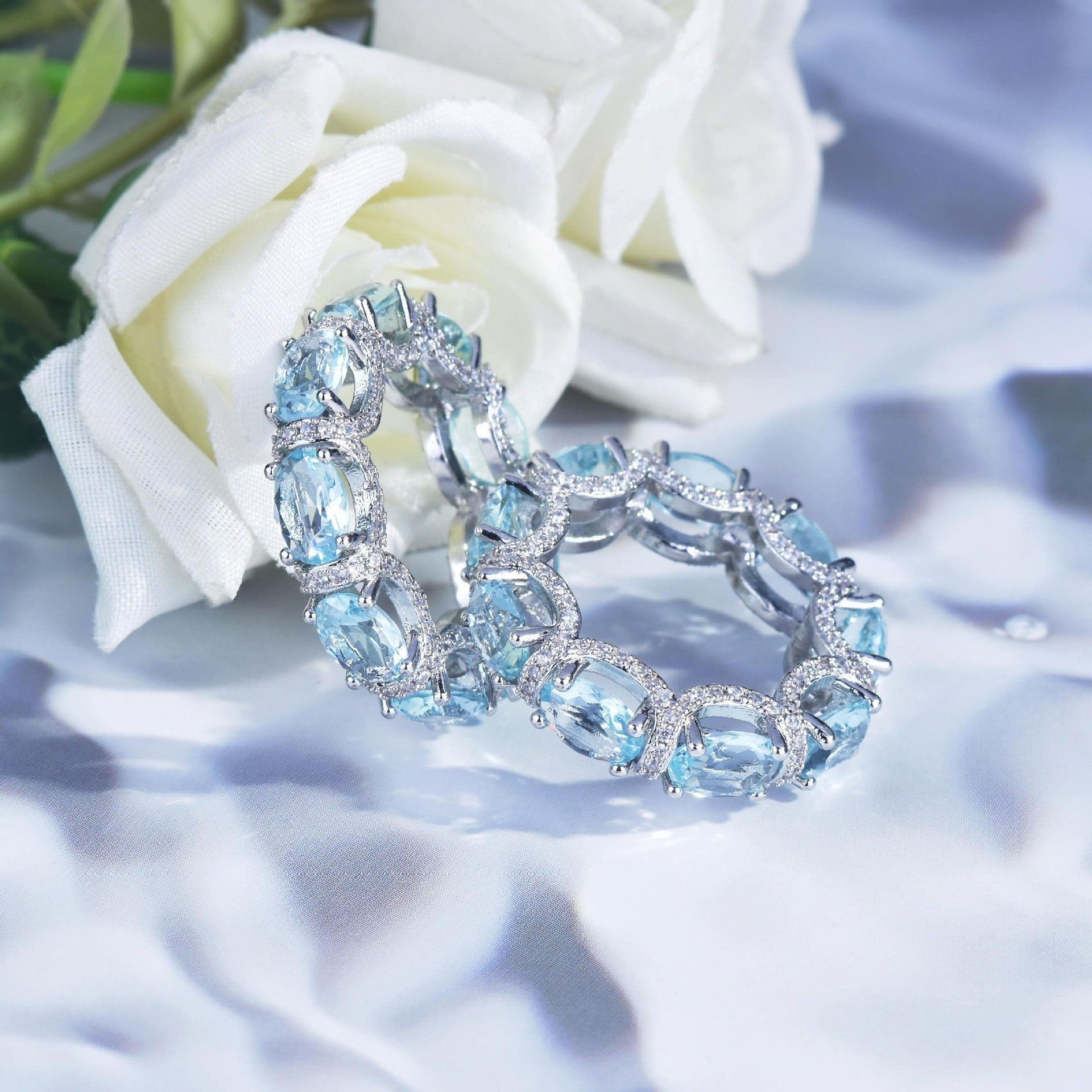 Diamond lace navy bracelet ring