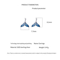 Blue fishtail series necklace ring bracelet earrings set
