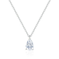 Sterling silver drops of love Mosan stone necklace one carat and two carats