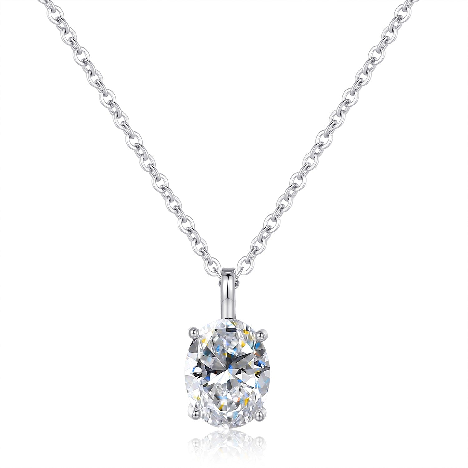 Sterling silver drops of love Mosan stone necklace one carat and two carats