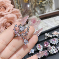 Pink zircon ring plated with 18K gold