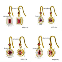 Zircon-inlaid 18K stainless steel stud gold titanium steel earrings