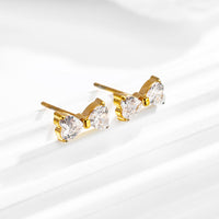 Stainless steel bow zircon bracelet earrings ring set of three