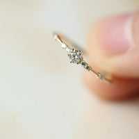 S925 sterling silver plated with 14K gold 7 tiny diamond rings