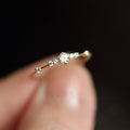S925 sterling silver plated with 14K gold 7 tiny diamond rings