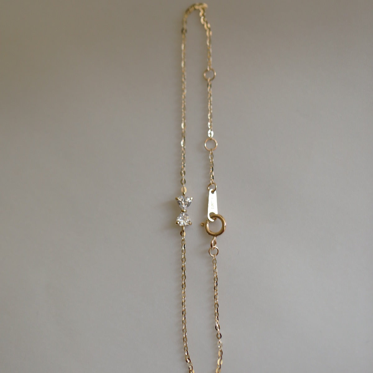 S925 silver-plated 14K yellow gold bow inlaid with very fine bracelet
