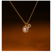 S925 Silver-plated 18K Gold Pearl Pearl Necklace