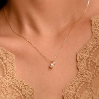 S925 Silver-plated 18K Gold Pearl Pearl Necklace