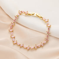 High quality zircon flower oval bracelet