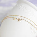 S925 sterling silver plated with 14K gold lamp double bracelet