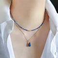 Natural lapis lazuli necklace earrings set