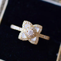 S925 sterling silver flower ring