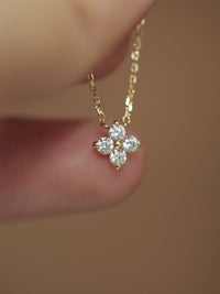 S925 silver plated 18K gold clover necklace bracelet ring earrings set