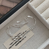 S925 sterling silver three-layer bead snake bone bracelet