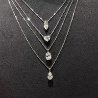 Sterling silver drops of love Mosan stone necklace one carat and two carats