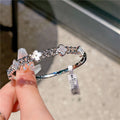 Real gold plated lucky four-leaf clover zircon bracelet