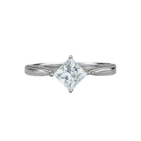 Square Design S925 Sterling Silver Ring Set with 5A Zircon