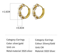 S925 pure silver twisted flower wreath bead earrings