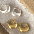 18K Gold Plated Matte Brushed  Earring