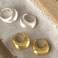 18K Gold Plated Matte Brushed  Earring