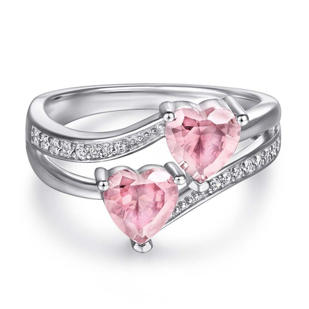 DOUBLE PINK HEARTS Ring