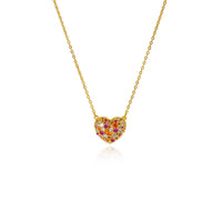 Love necklace bracelet earrings set with pink zircon
