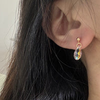 Hand-made Swarovski multicolor crystal earrings S925 silver needle