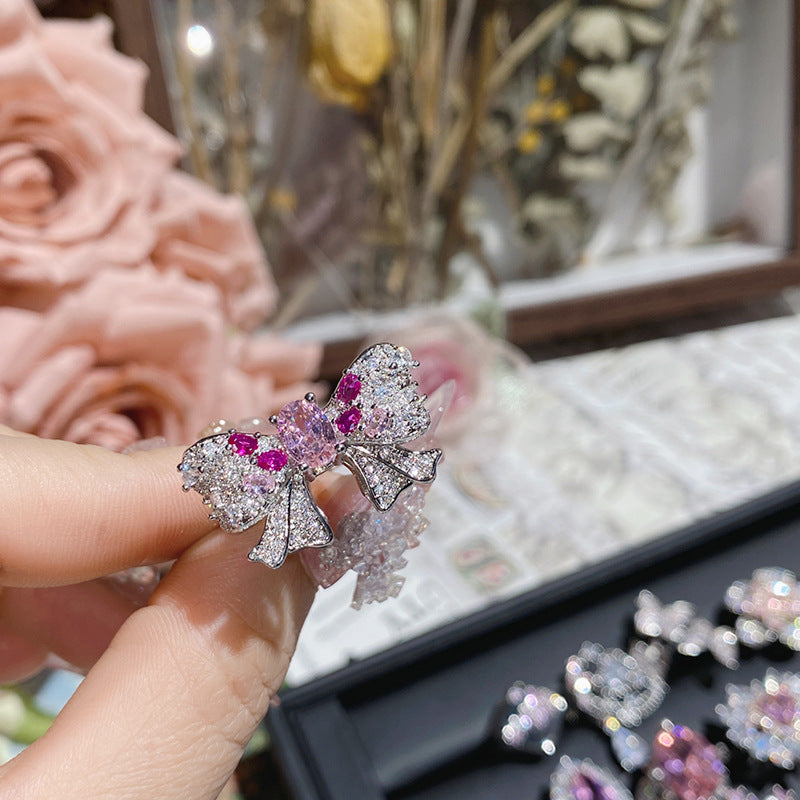 Pink zircon ring plated with 18K gold