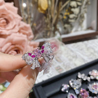Pink zircon ring plated with 18K gold