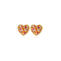 Love necklace bracelet earrings set with pink zircon