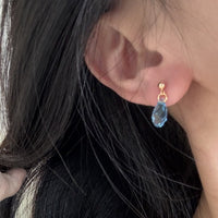 Hand-made Swarovski multicolor crystal earrings S925 silver needle