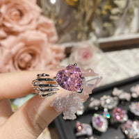 Pink zircon ring plated with 18K gold