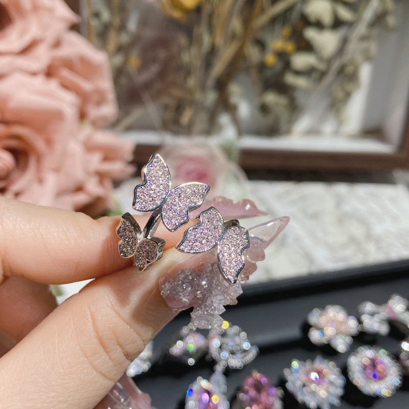 Pink zircon ring plated with 18K gold