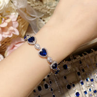 Imitation natural blue gemstone gold-plated studded ring earrings necklace bracelet