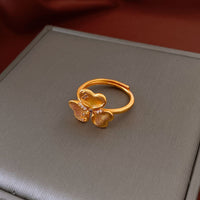 Real gold electroplated zircon split ring
