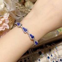 Imitation natural blue gemstone gold-plated studded ring earrings necklace bracelet