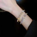 Letters inlaid with zircon bracelet