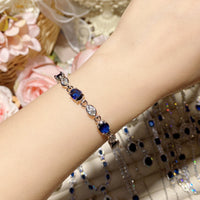 Imitation natural blue gemstone gold-plated studded ring earrings necklace bracelet
