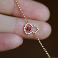 S925 sterling silver 18k gold-plated inlaid zircon gourd necklace bracelet earrings set