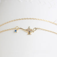 S925 sterling silver plated with 14K gold lamp double bracelet
