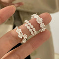 S925 sterling silver flower ring